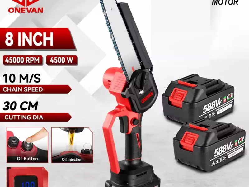 ONEVAN 8-дюймовая аккумуляторная цепная пила для аккумулятора Makita 18 В ONEVAN 8-дюймовая аккумуляторная цепная пила для аккумулятора Makita 18 В